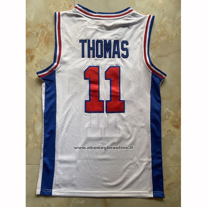 Maglia Detroit Pistons Isiah Thomas No 11 Mitchell & Ness 1988-89 Bianco